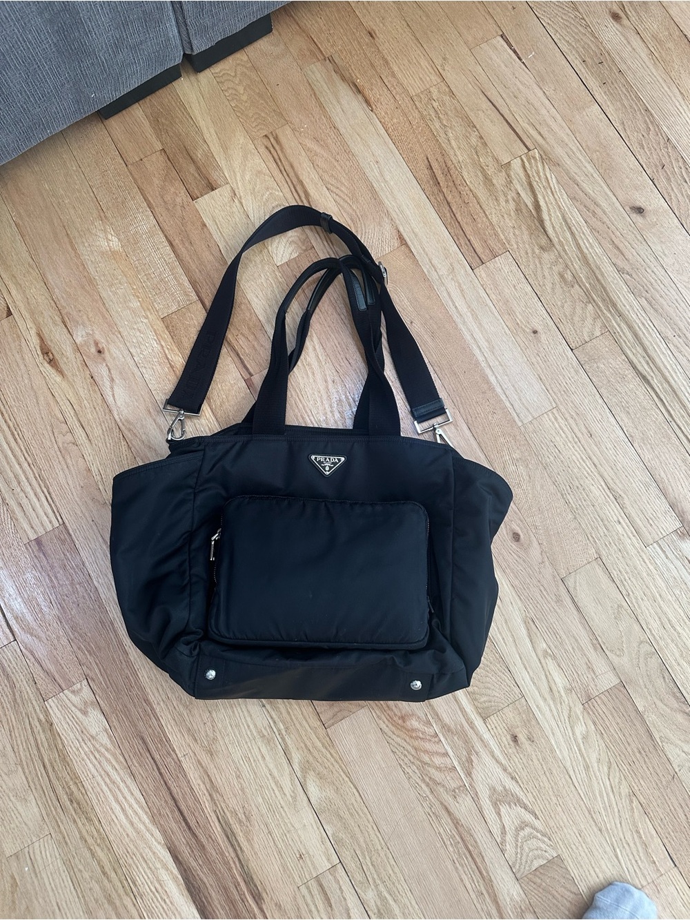 Prada Black Nylon diaper bag